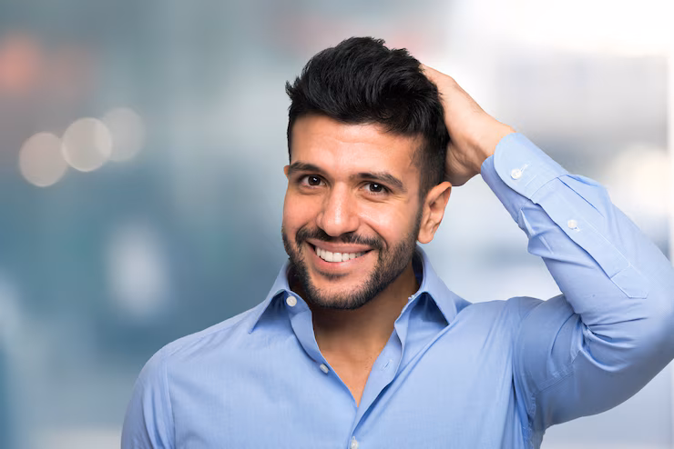 Hair transplant before and after results showing natural hairline restoration